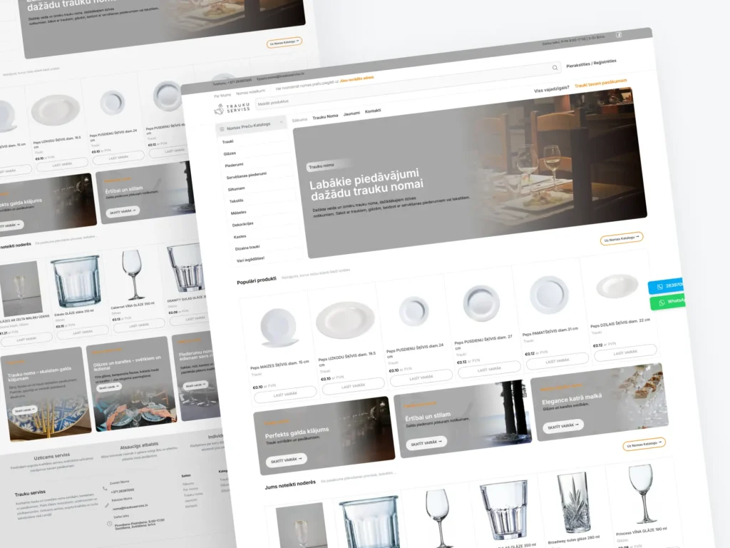 Frame57 Case Study: TraukuServiss – Modern Rental Website for Dishes, Glassware & Event Equipment Trinity DEV MALTA malta